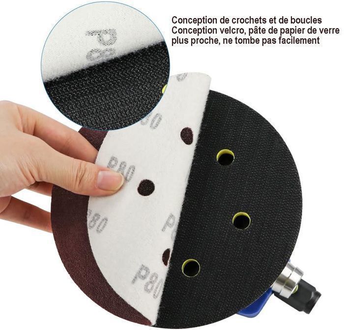 Ponceuse Excentrique 150mm - Ponceuse Pneumatique - Ponceuse Carrosserie Voiture - Bleu, 10,000 Orb/min - pour le polissage,ponçage