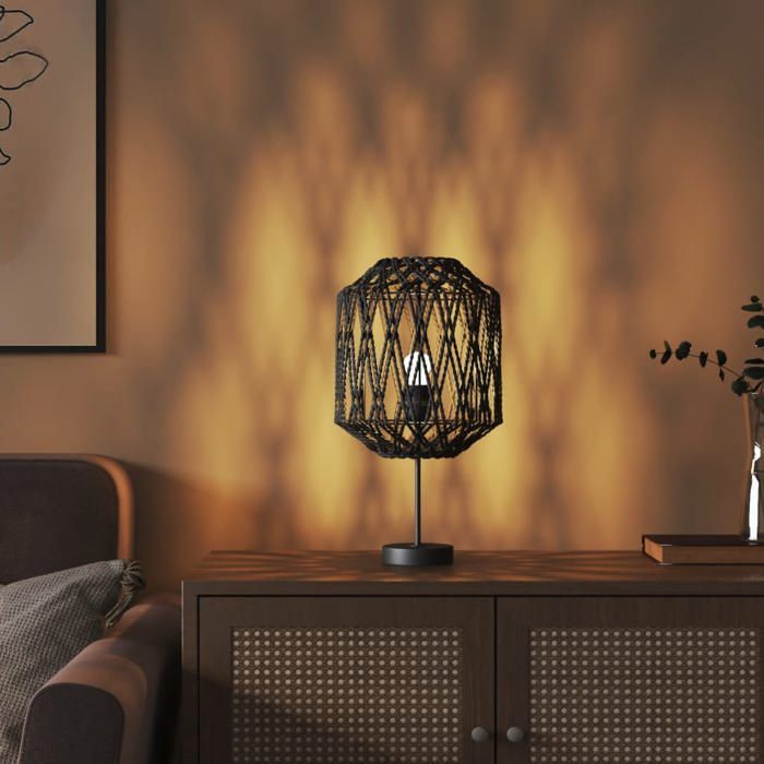 Lampshade - vidaXL - Black - Ø23x28 cm - Iron and Paper