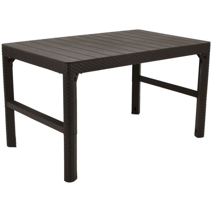 Mesa de jardín Keter Allibert 2 en 1, Lyon Rattan Brown
