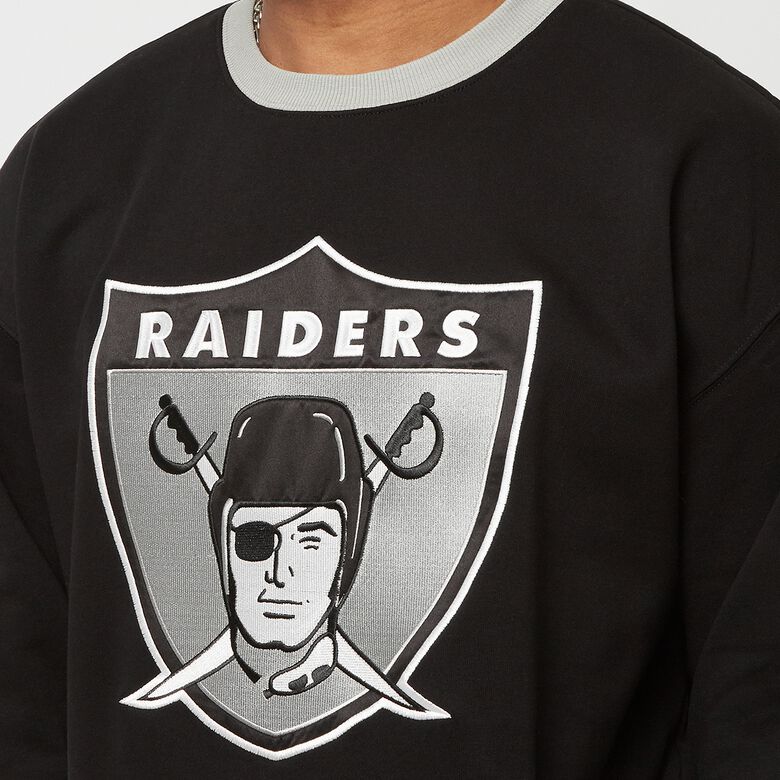 NFL Fleece Crew met satijnen inzetstukken Oakland Raiders
