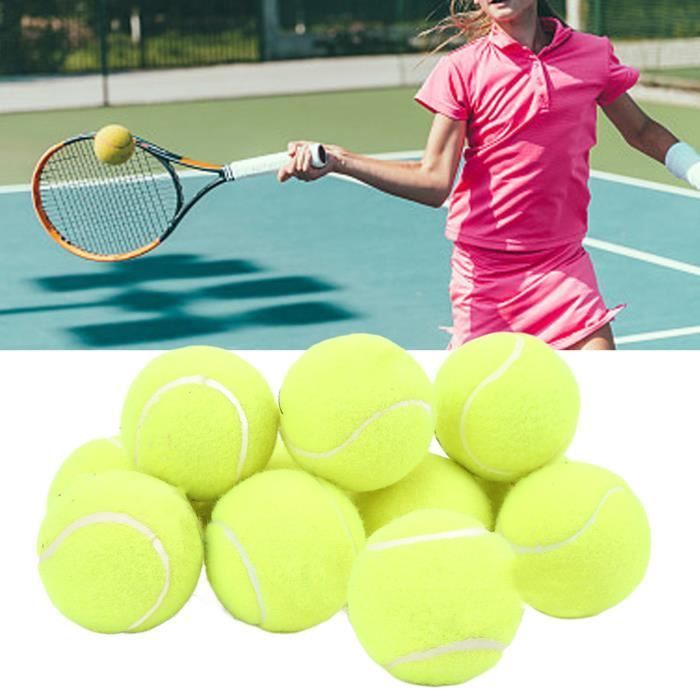 Fafeicy Balles de tennis vertes 12 pièces balles de Tennis haute résilience en caoutchouc cachemire équipement d'entraînement de
