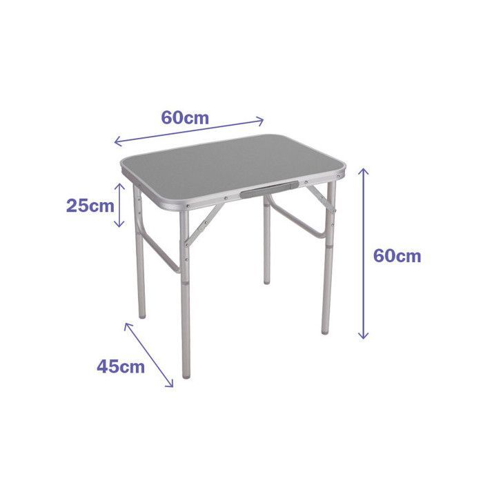 Marbueno D25 Assorted Aluminum Folding Table for Camping and Beach 60x45x25/60 cm 10012