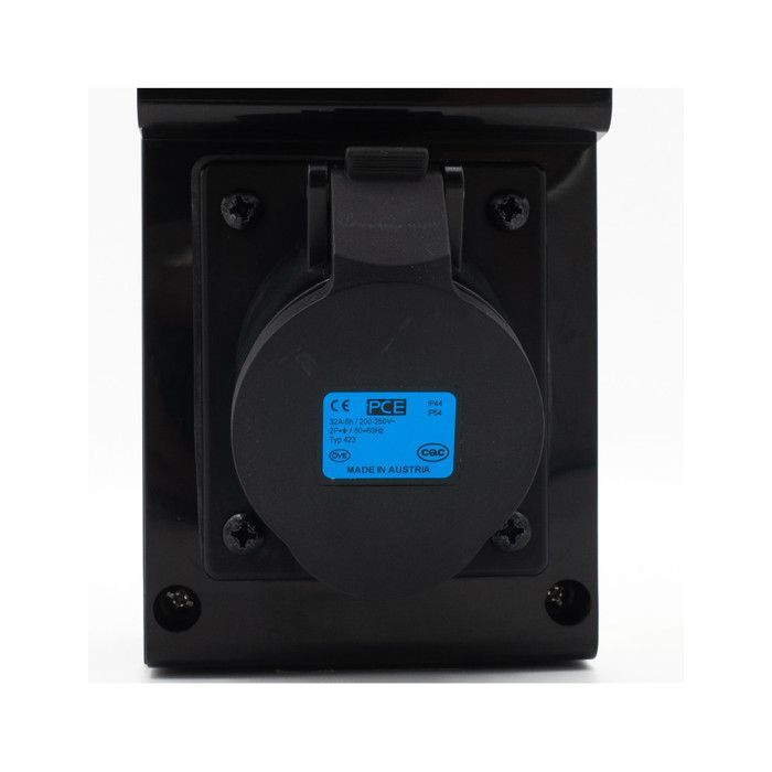 Borne de recharge avec prise Europe 32A complète avec protections et compteur