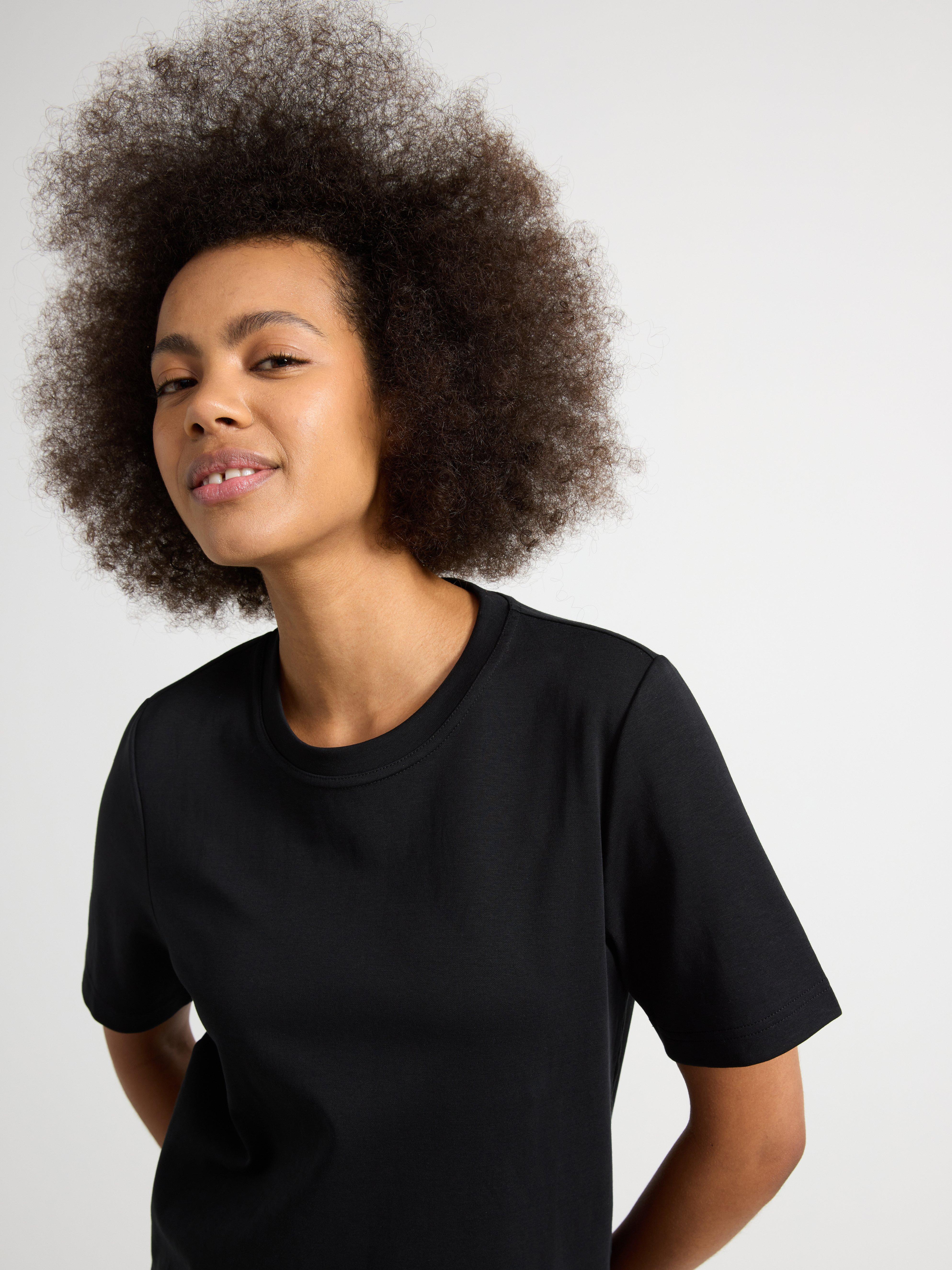 Camiseta i kraftig bomull Negro