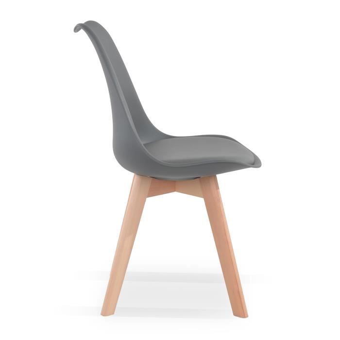 Set van 4 Catherina stoelen in Scandinavische stijl, grijs