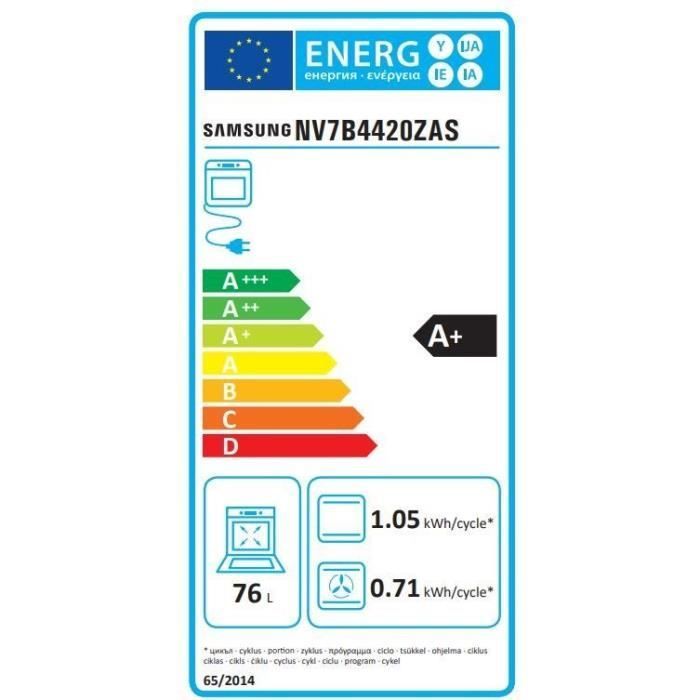 Samsung NV7B4420ZAS - NV7B4420ZAS - Acero inoxidable - Conectividad - Horno multifunción de doble convección