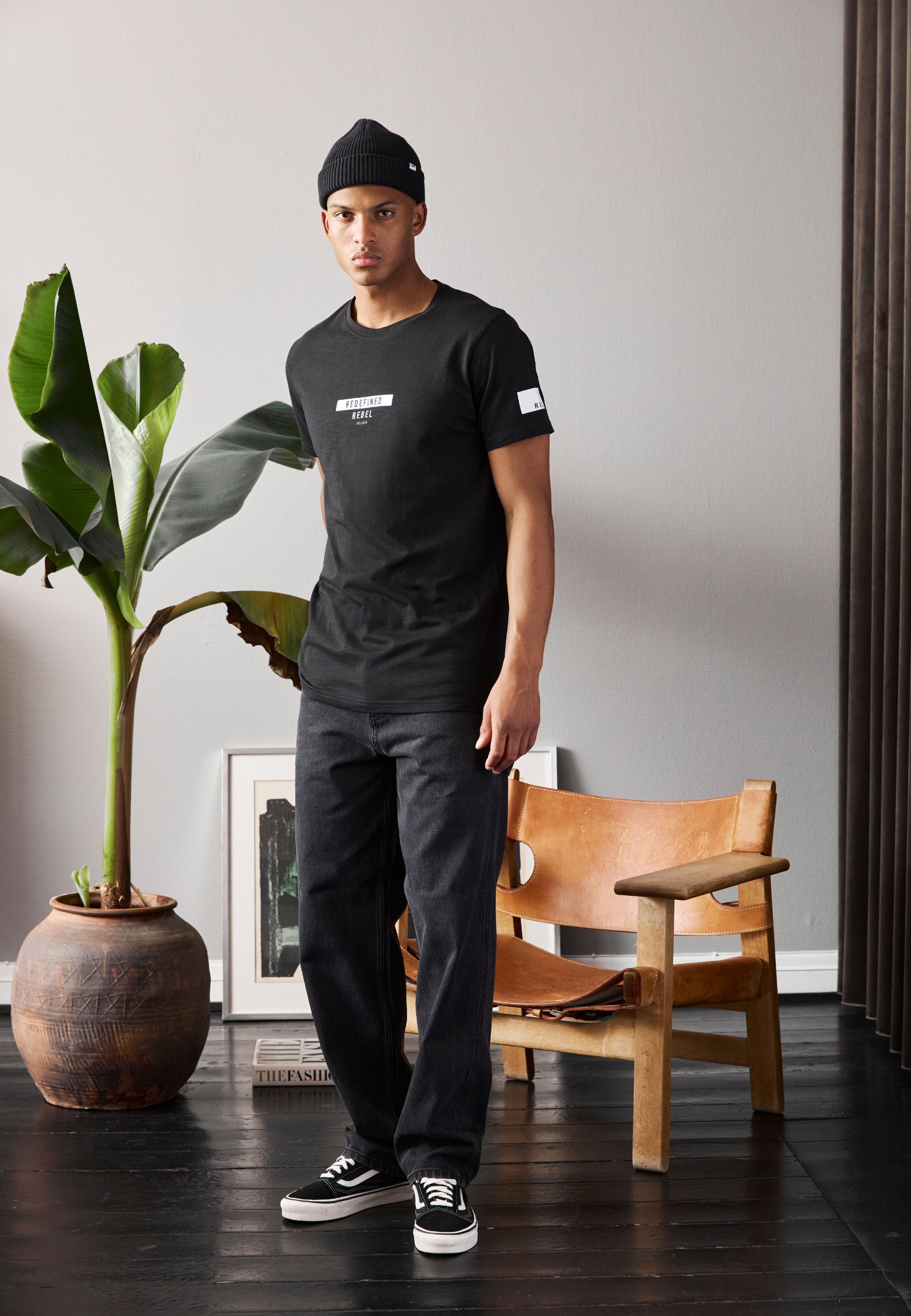 Redefined Rebel GUTI TEE - Bedrucktes T-Shirt - Schwarz