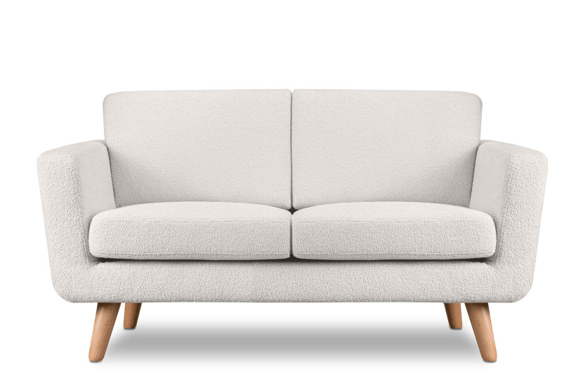 KONSIMO TAGIO Sofa skandynawska 2 osobowa, baranek,  biały