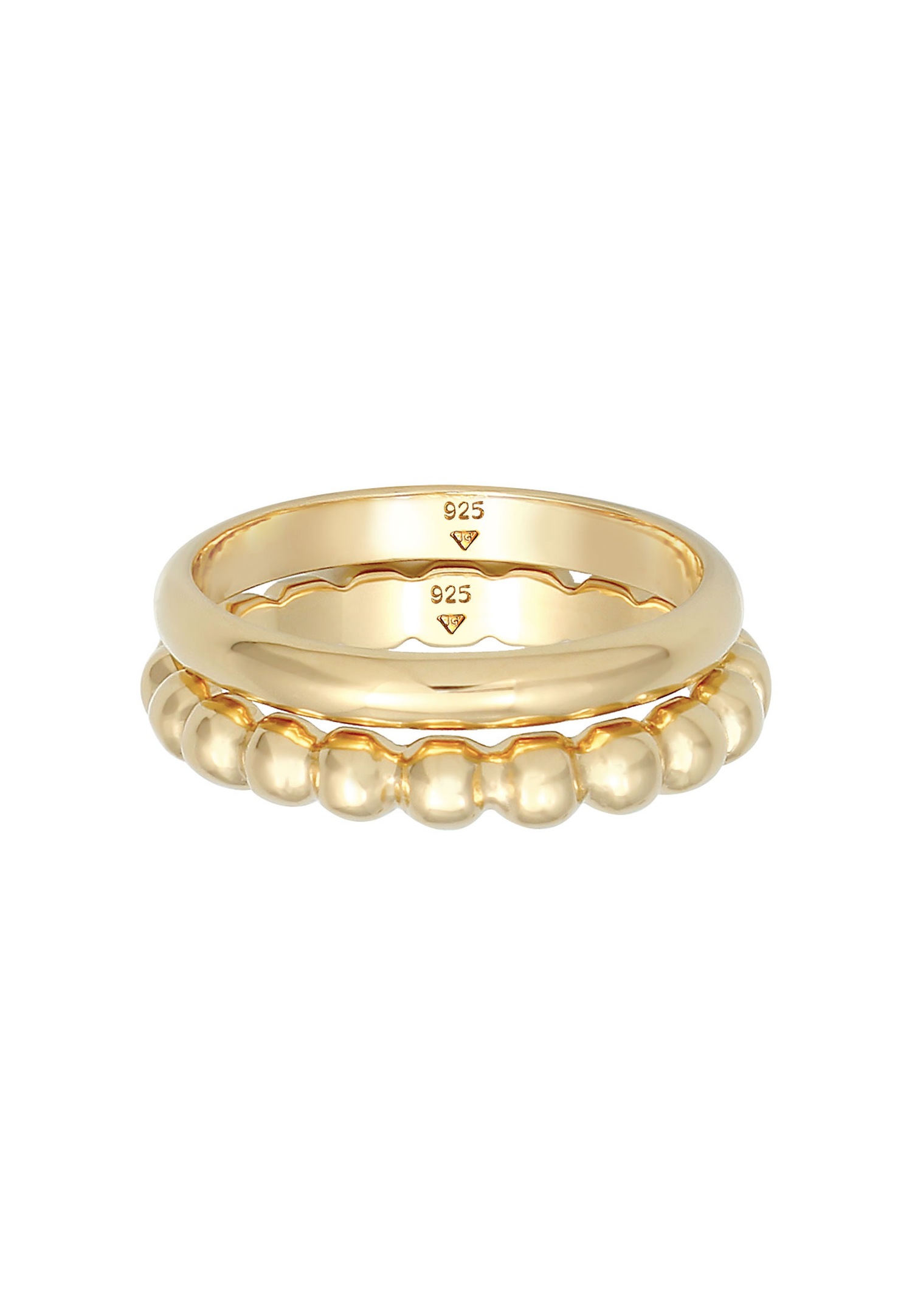 Elli Bague pour dames Duo Basic Ball Trend Basic en argent sterling 925