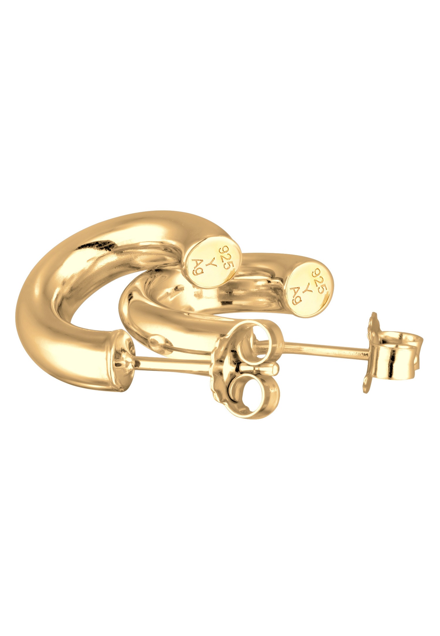 Elli Femmes Créoles Connecteur Chunky en Argent Sterling 925
