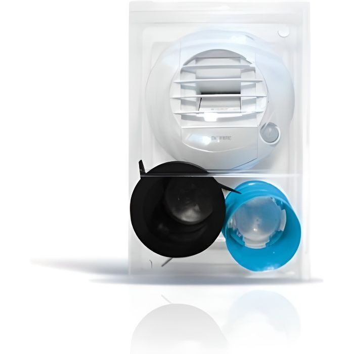 Rejilla de ventilación para baño, HYGRO B 80 mm - ATLANTIC - Regulación continua del flujo de aire - Blanca