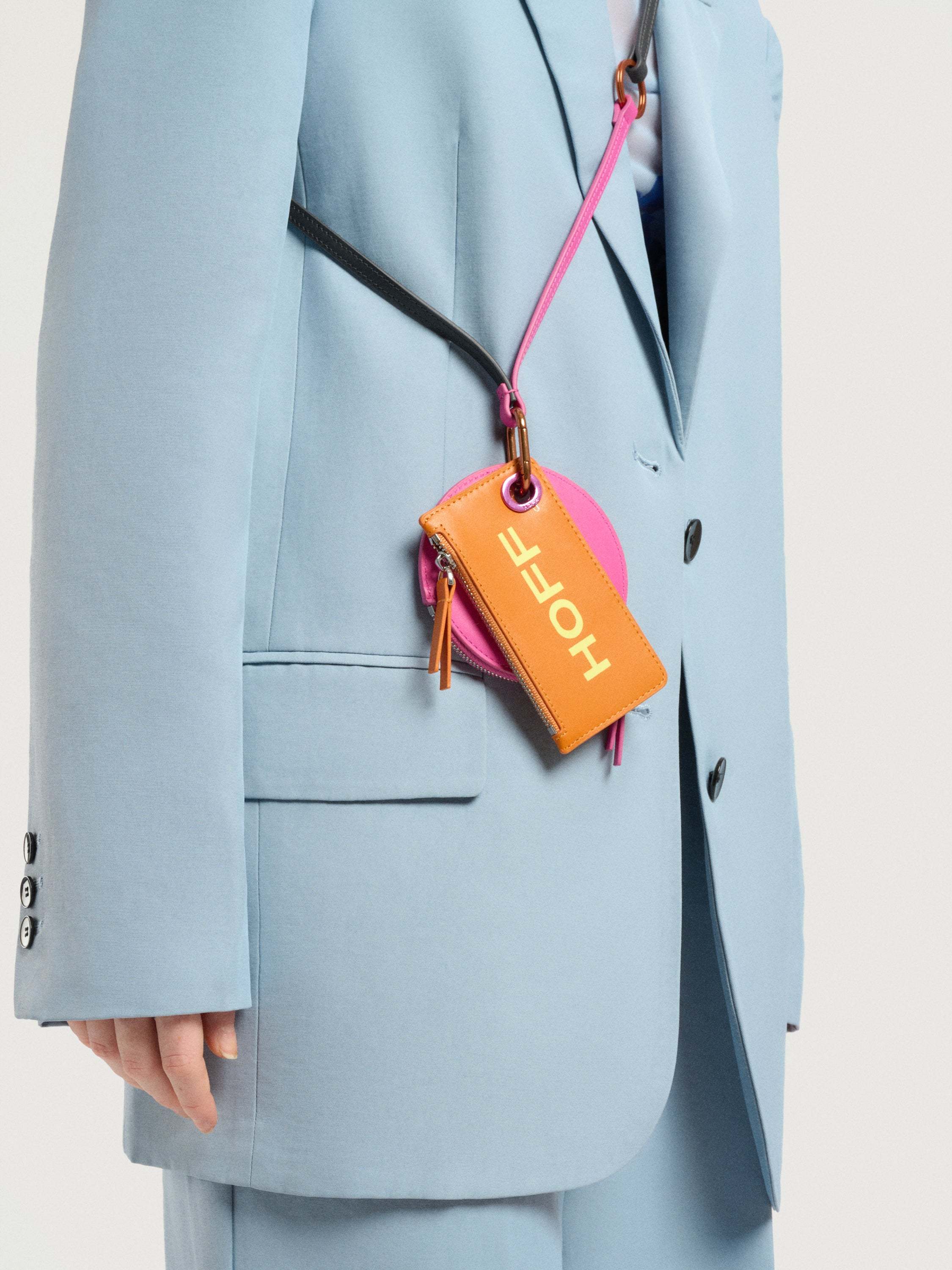 CARTERA MODULAR CON CORREA ROSA