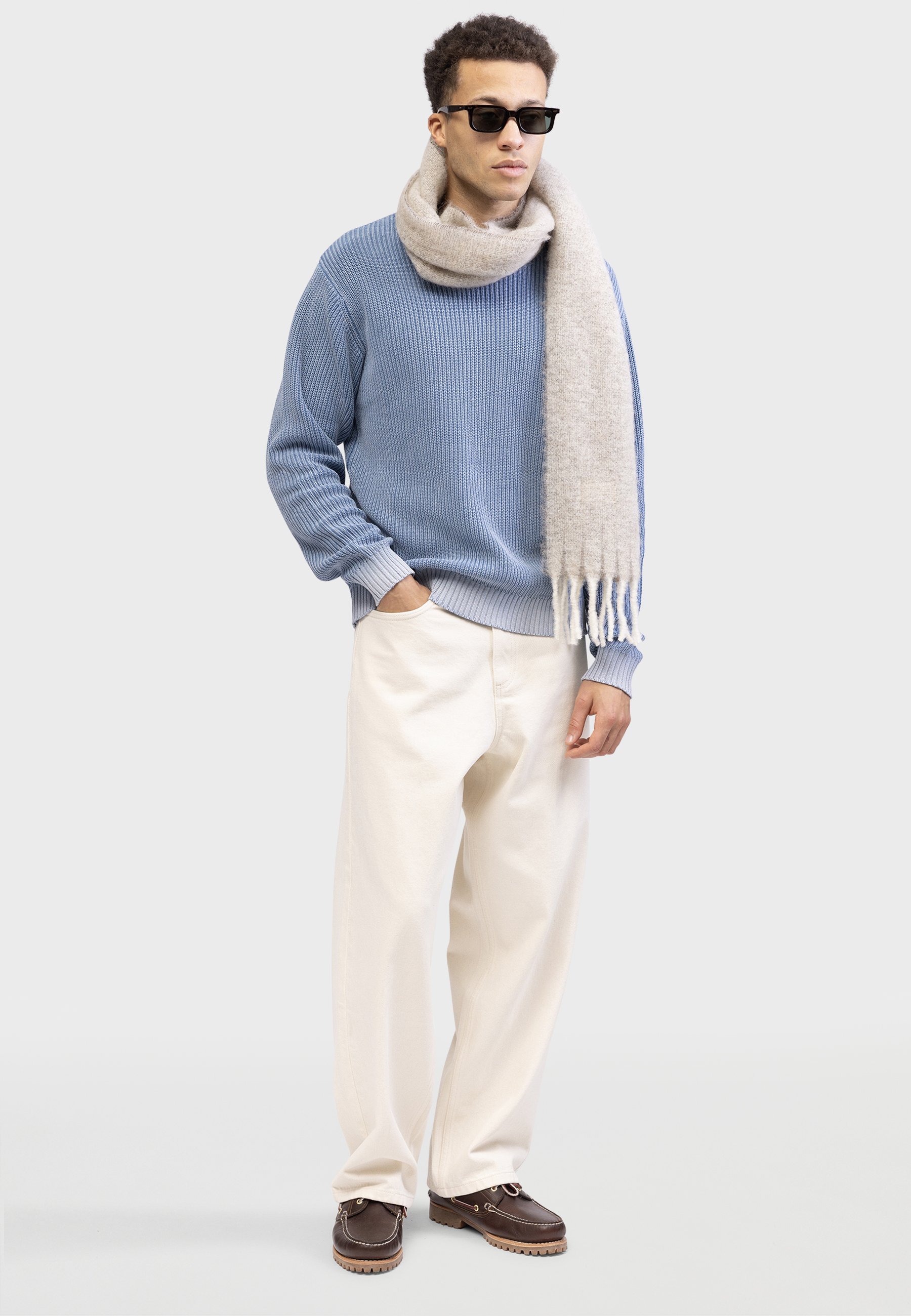 Pull Redefined Rebel DREW KNIT BOXY FIT - bleu baleine