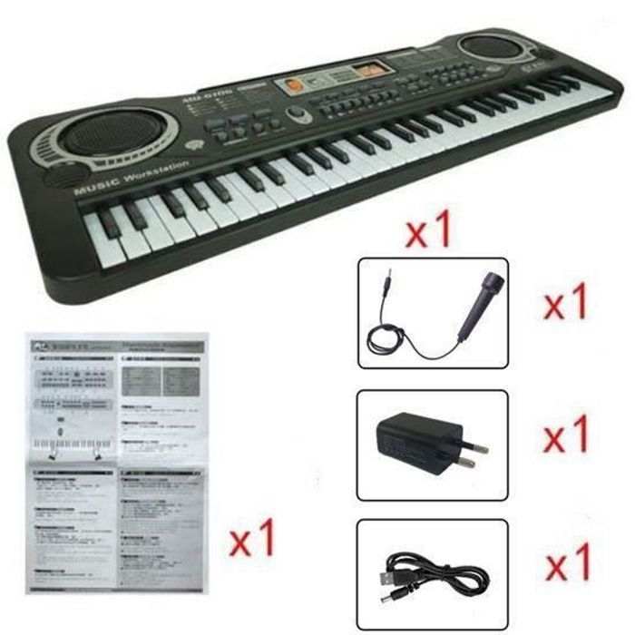 Teclado eletrônico - KENLUMO - 61 teclas - Brinquedo musical - Desenvolve a percepção - Para crianças