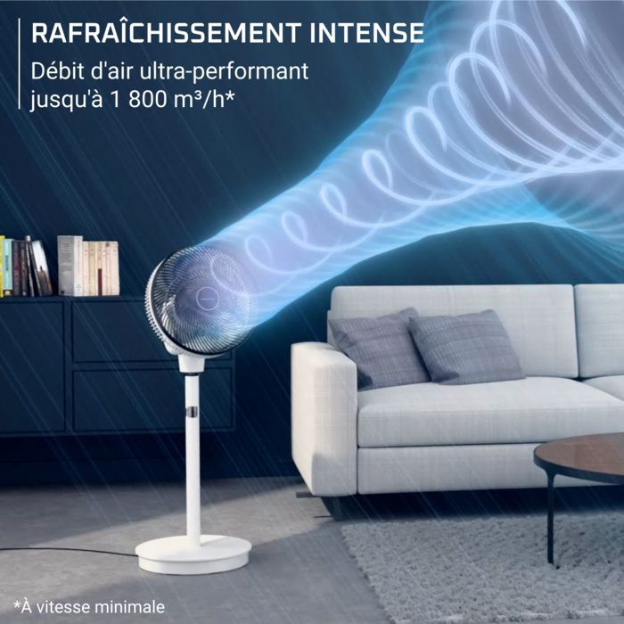 Ventilador de pedestal Rowenta Turbo Swift Silence, compacto, silencioso, QV5040F0