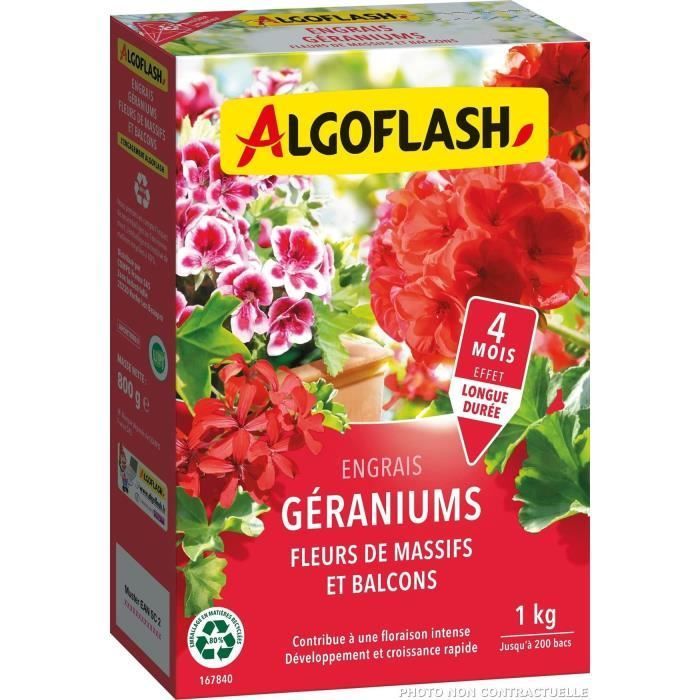 Fertilizante ALGOFLASH NATURASOL para gerânios, canteiros de flores e varandas - 1 kg