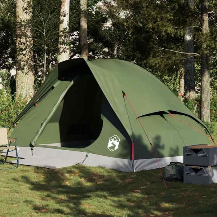 Tienda de campaña tipo domo para 4 personas vidaXL, color verde oliva, impermeable, 4009642