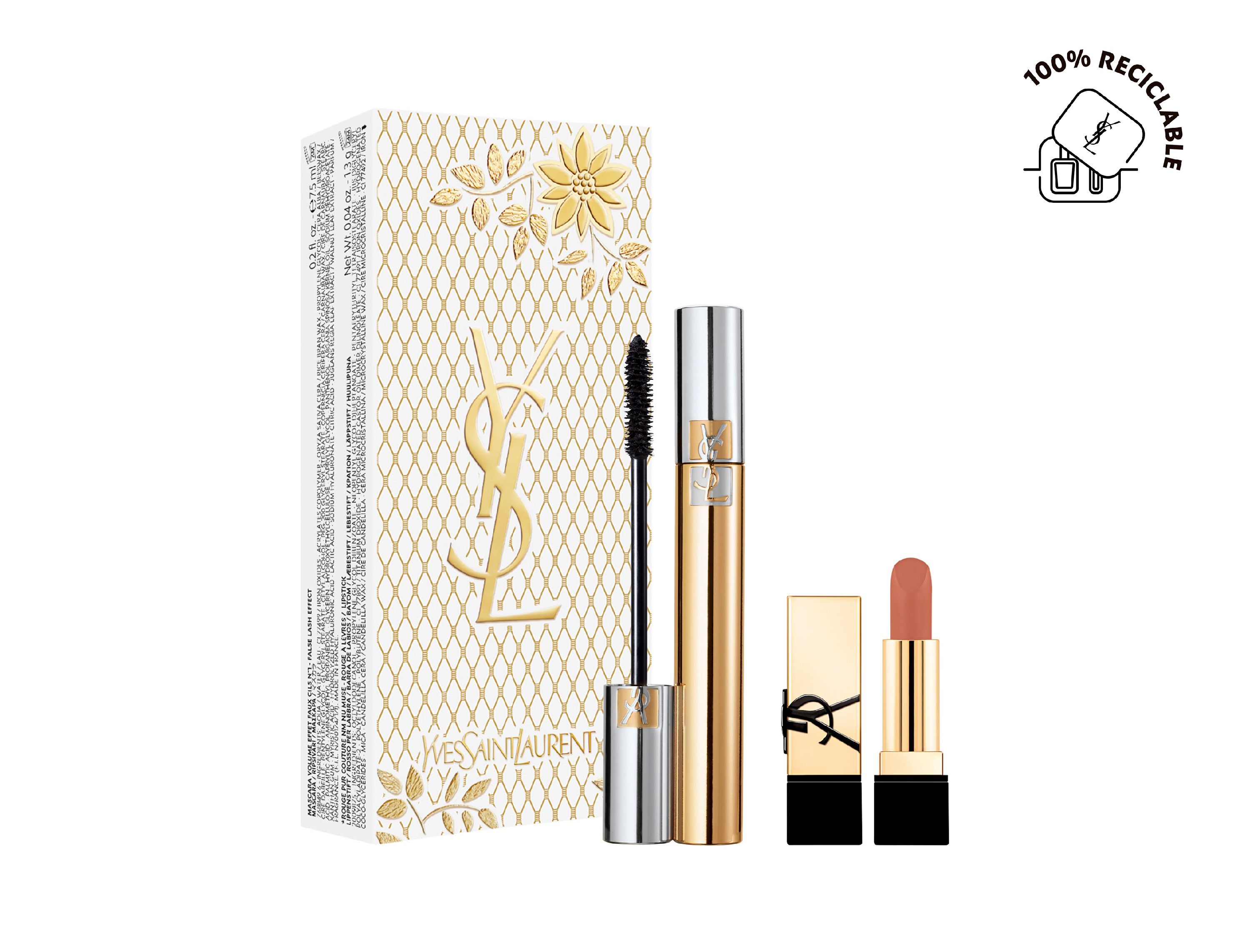 Dovanų rinkinys „Volume Effect Faux Cils Mascara“ ir „Mini Rouge Pur Couture“ lūpų dažai Prabangūs dovanų rinkiniai