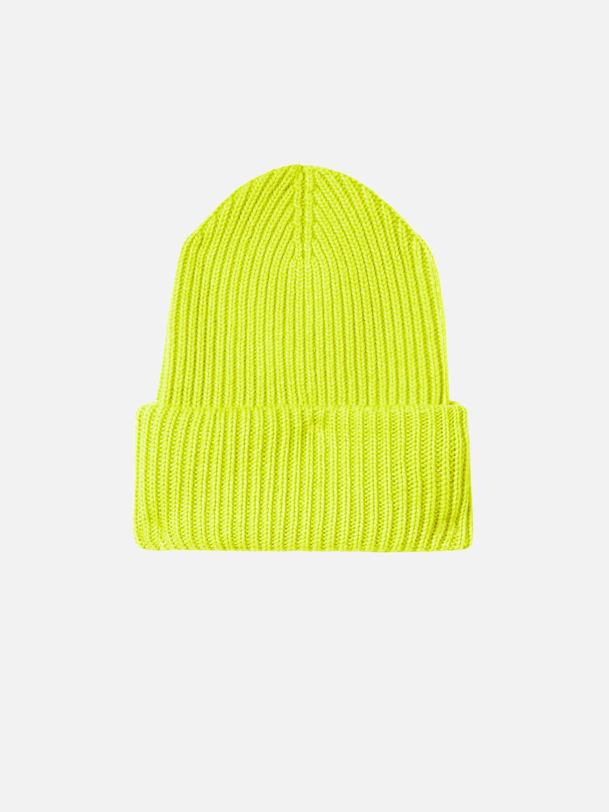 Fluorescerend gele gebreide herenmuts