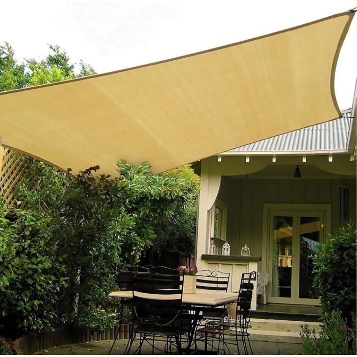 Filet d'ombrage 3x5 m HDPE 75-90% anti-UV beige - Voile d'ombrage extérieur