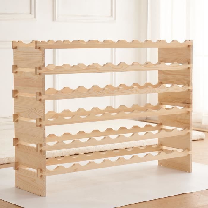 Botellero - B.LIVEM - Soporte de madera para botellas - 110*30*80,5 cm - Estilo vintage - Cocina