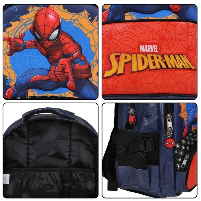 MARVEL Spider Man RENFORCÉ Sac à dos scolaire, CARTABLE pour garçon, pochette pour ORDINATEUR PORTABLE 41x30x15cm