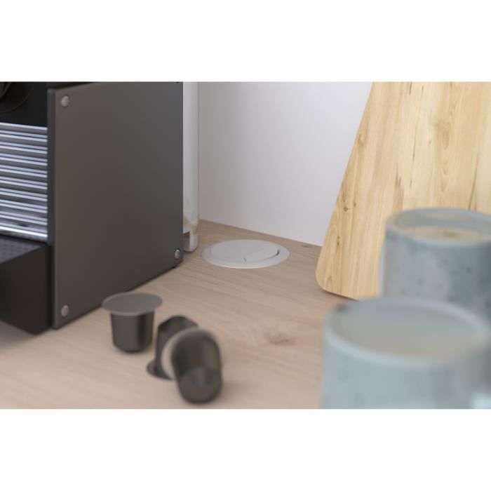 Aparador de cocina - BECOOL - 100,2 x 185,7 x 45,3 cm - Roble / Blanco - PARISOT
