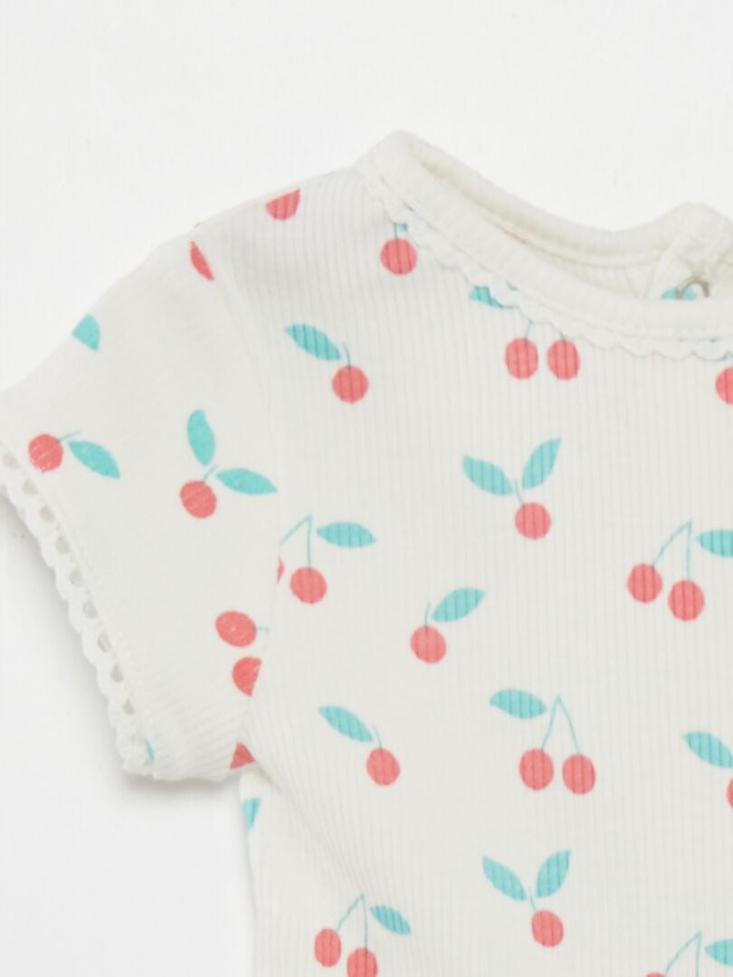 Camiseta de canalé - BLANCA