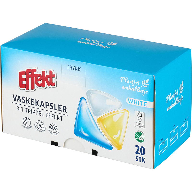 Effekt Vaskekapsler 20 stk hvite Effekt