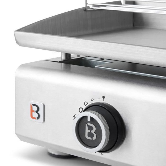 Plancha gaz inox 2 feux – BRASERO BY FAVEX – 5,3 kW – plaque inox 5 mm – 52 x 34 cm – 6 à 8 convives