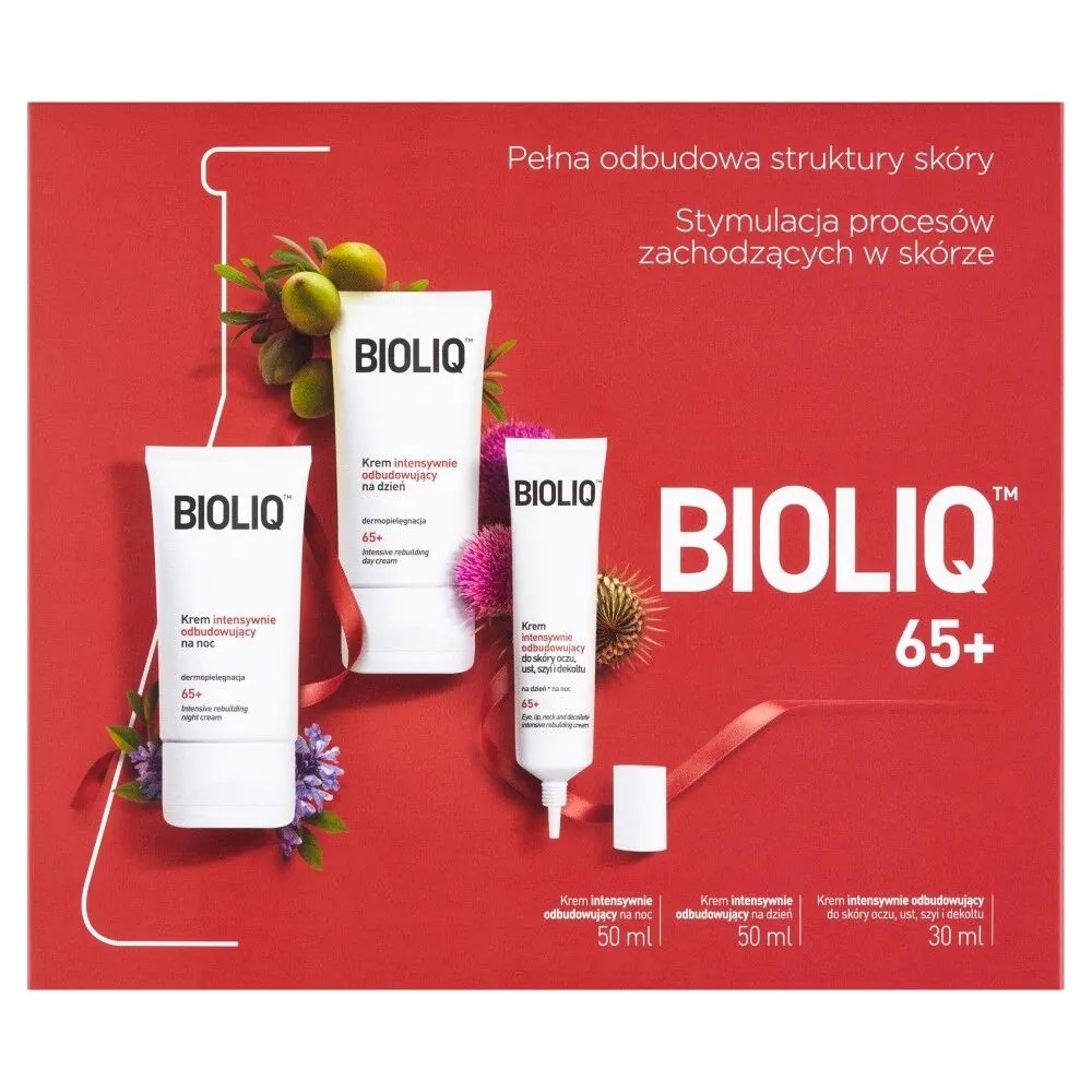 Bioliq Zestaw Kosmetyków 65+ Krem na dzień + Krem na noc + Krem do oczu, ust, szyi i dekoltu
