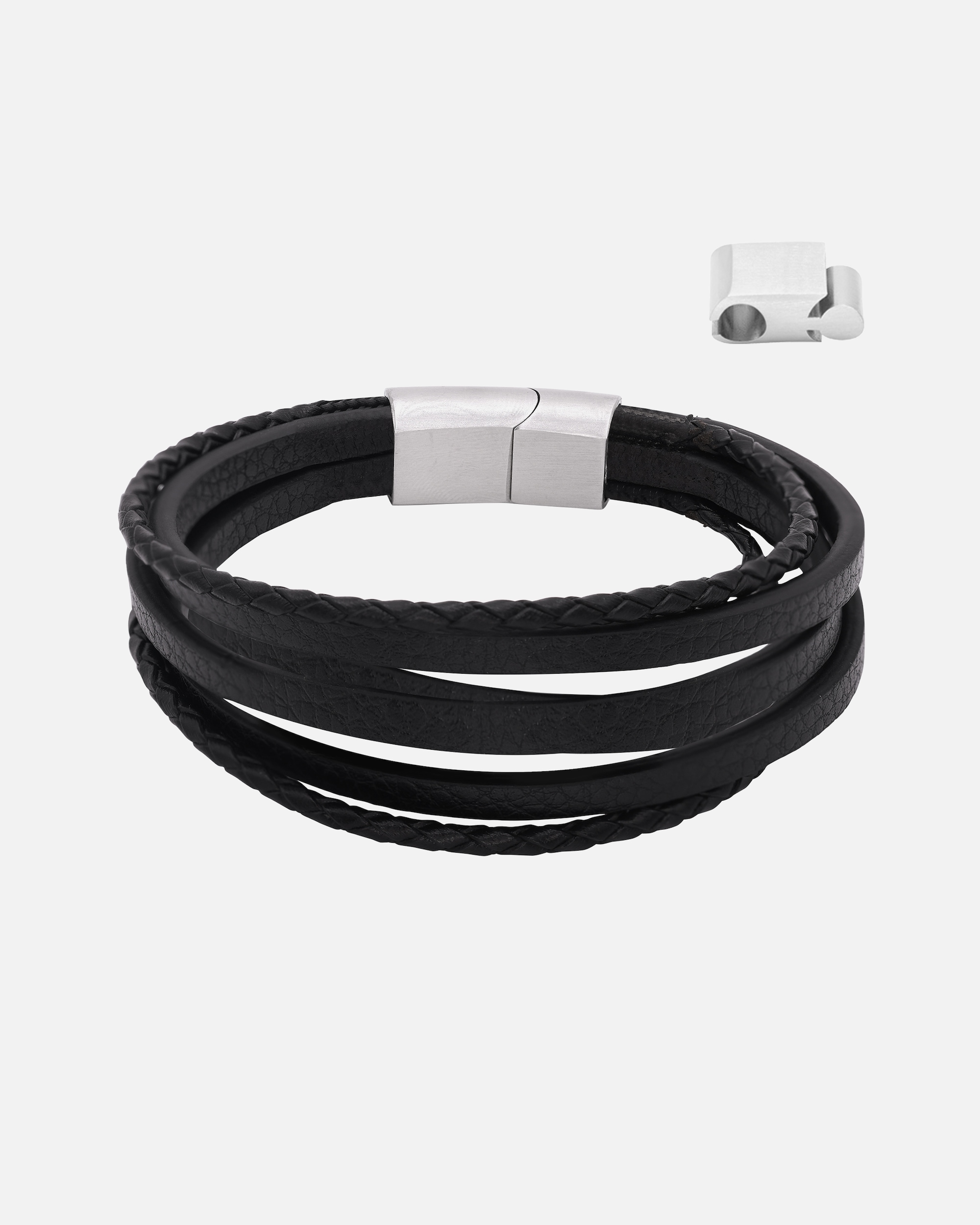 Heideman Bracelet en cuir Samu noir