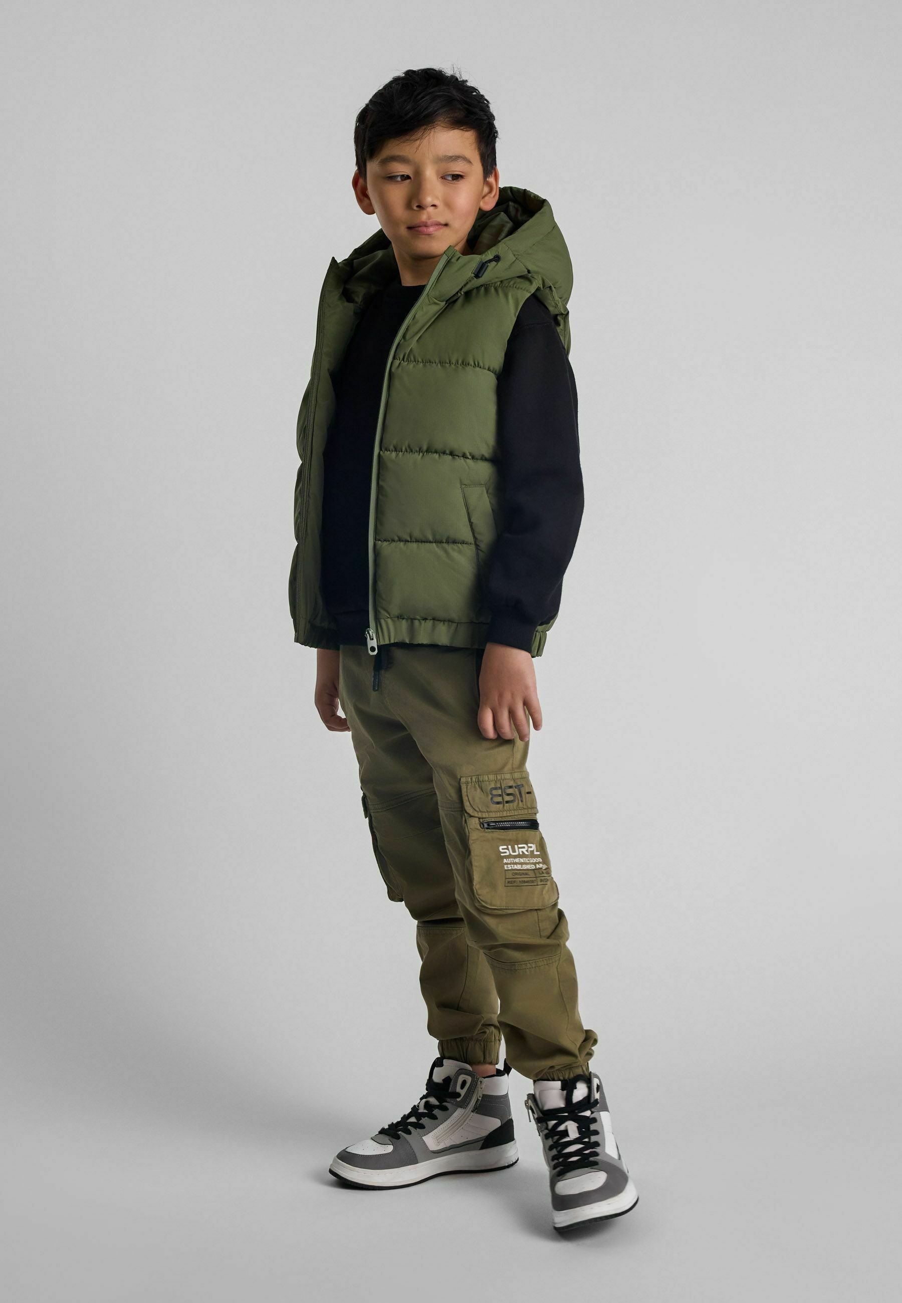 MINOTI UTILITY AVEC TAILLE ÉLASTIQUE - Pantalon cargo - olive