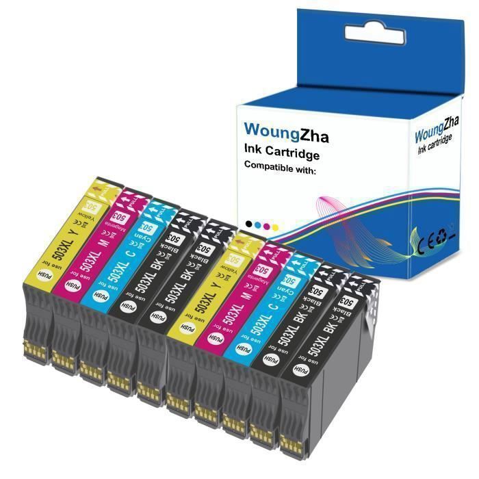 WOUNGZHA Pack of 10 503 XL Compatible Cartridges for Epson XP-5200/5205 & WF-2960DWF/2965DWF - Eco