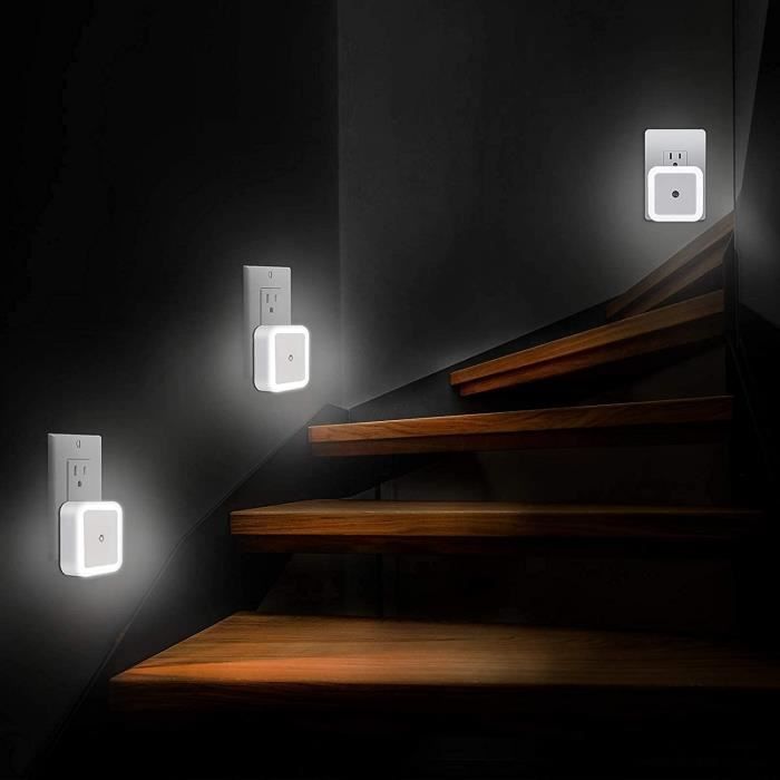 Luz nocturna LED automática para niños, juego de 6 - Luz nocturna enchufable - Blanca - Infantil