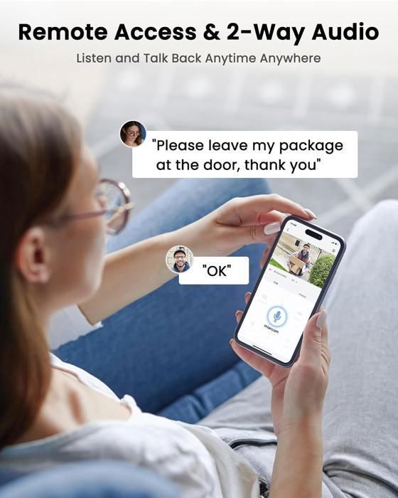 ANRAN Q03 Telecamera di sorveglianza wireless per esterni 2K HD 3MP, alimentata a energia solare e a batteria, con rilevamento del movimento tramite IA, compatibile con Alexa, colore bianco