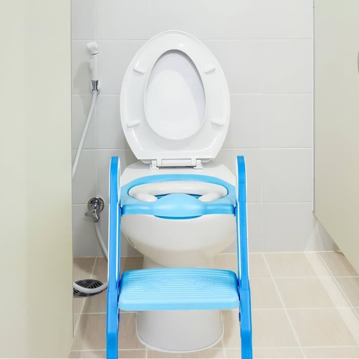 Reductor de asiento de inodoro para bebés GOLDCMN - Asiento con escalón - Asiento elevador - Blanco - De 18 meses a 7 años