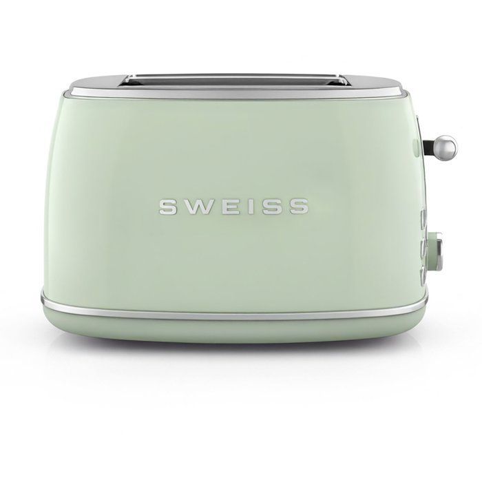 Tostapane vintage a 2 fette - SWEISS - GRS7 - 850 W - Termostato regolabile - Verde