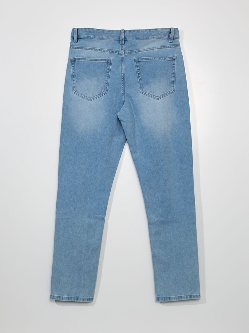 Calça jeans de corte regular com 5 bolsos - Azul jeans claro