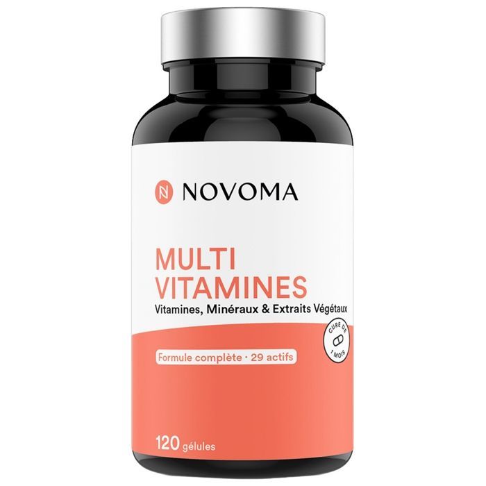 Multivitamines - Novoma - 120 Gélules - 29 Ingrédients Actifs - Vitamines et Minéraux - Extraits Végétaux
