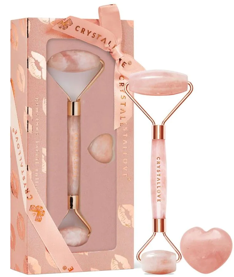 Crystallove Selflove Set Masażer do twarzy z Kwarcu Różowego