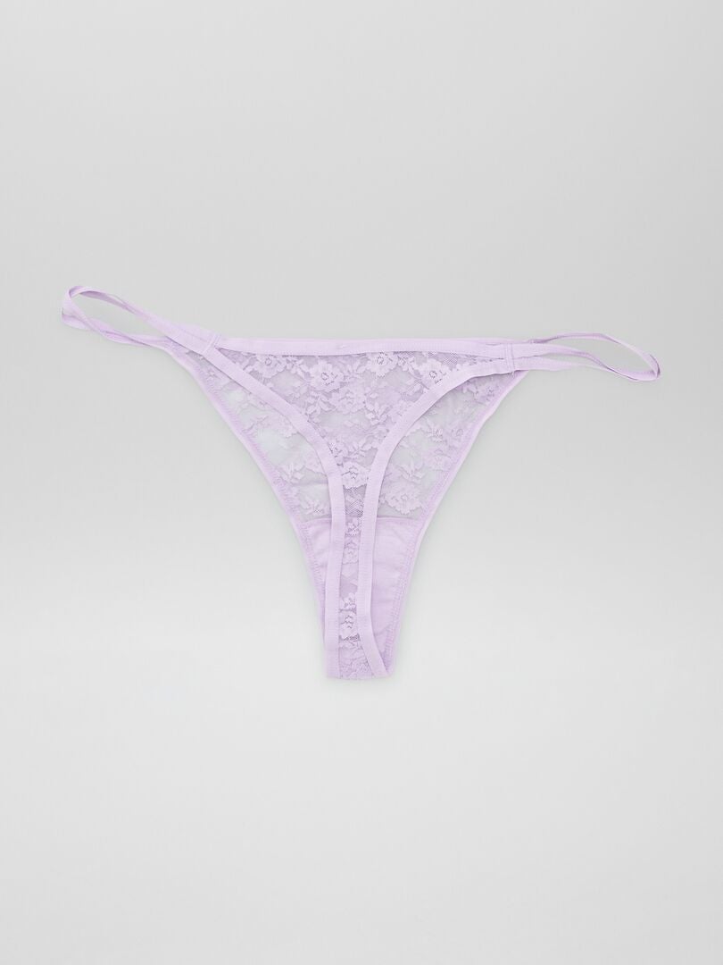 Conjunto de 3 tangas de encaje - AZUL