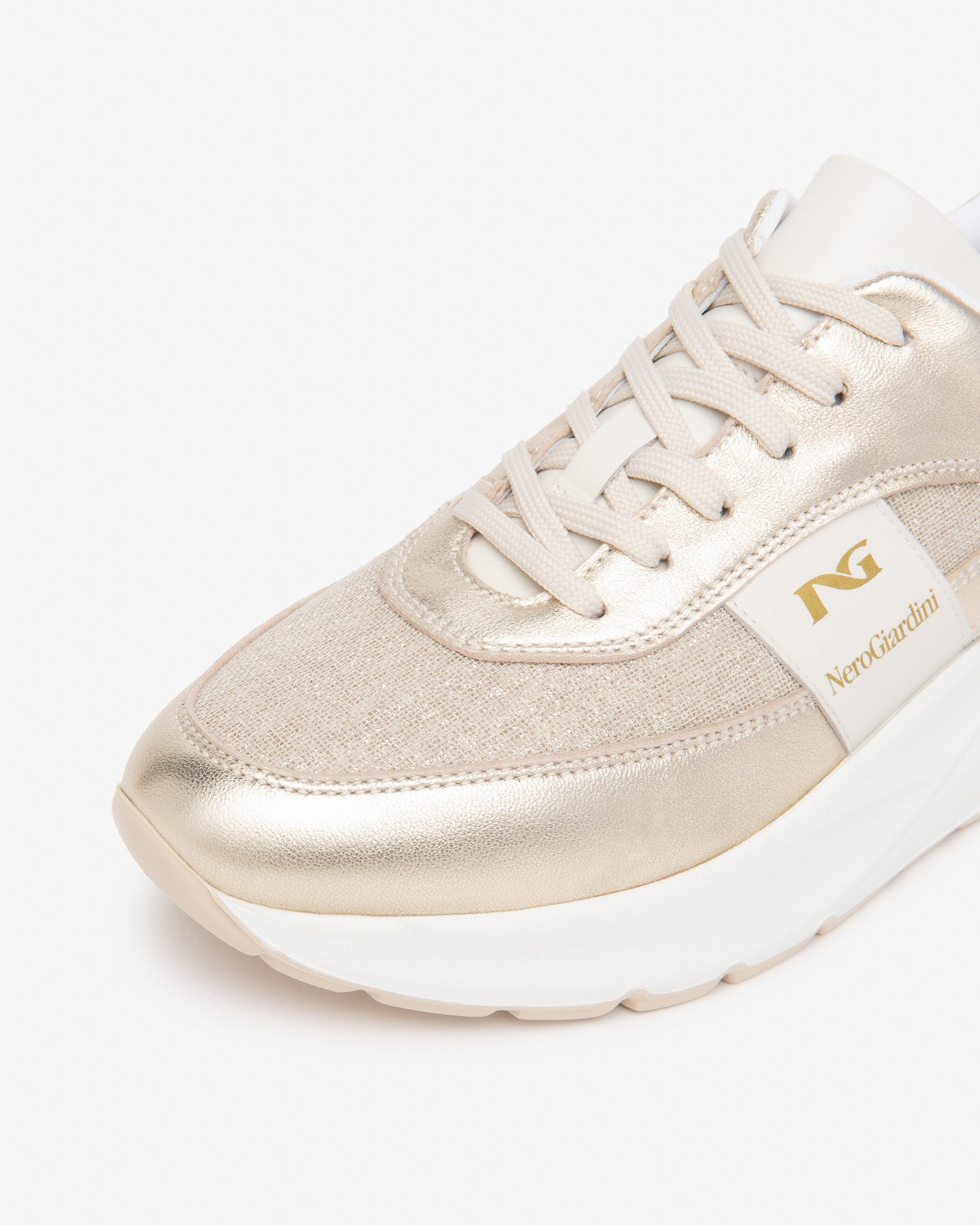  Damen-Sneaker aus Leder und Stoff