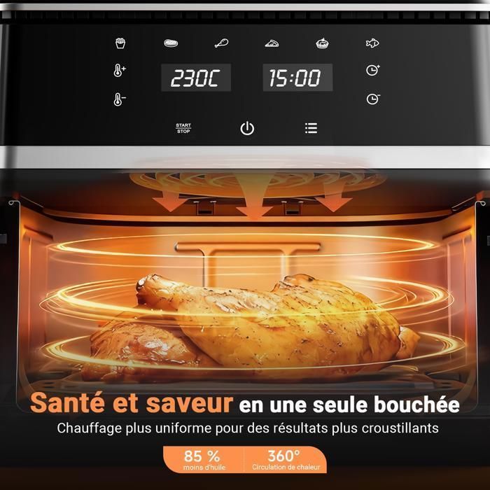 Vulcanterre Air Fryer - BW8020D - 12L Capacity - Multi-program Cooking - Metal Cavity - LED Display