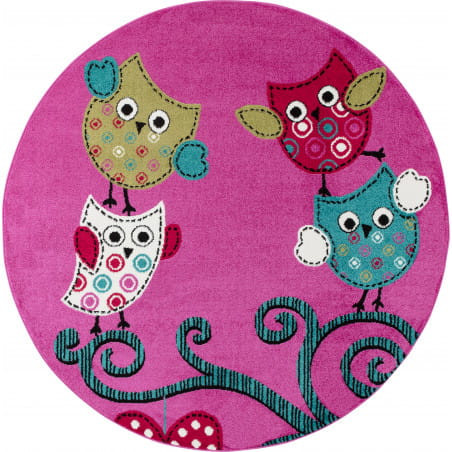 Dywan dziecięcy KIDS Sówki Lilia 120 cm x 120 cm koło