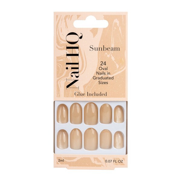 Uñas postizas ovaladas Sunbeam de Nail HQ (24 unidades)