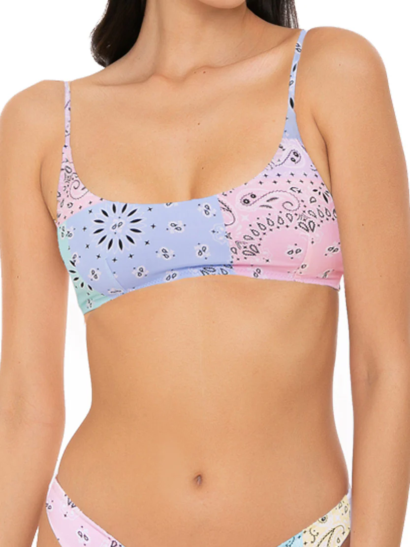 Kostuum bralette donna nero met fantasia bandana