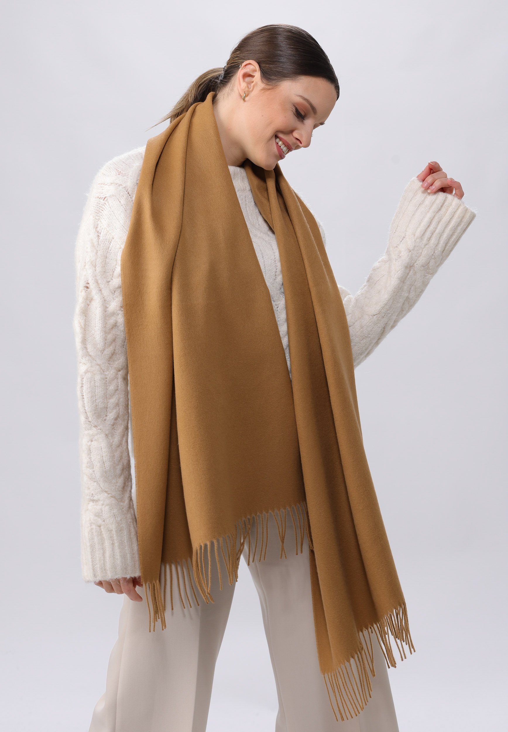 FRAAS PLAID CASHMINK LOOP - Sjaal - cafe au lait