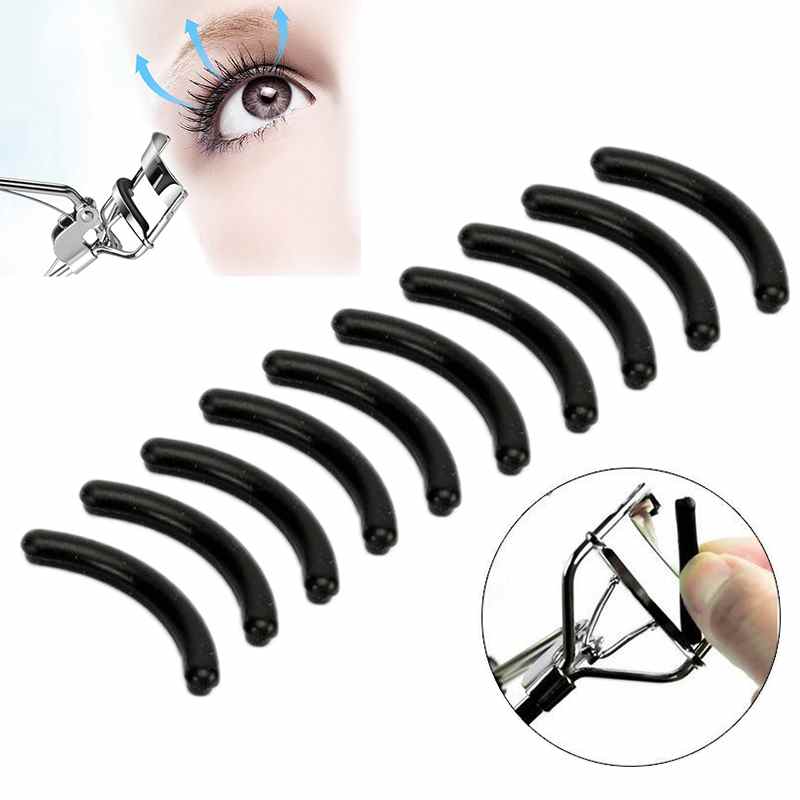 10 cuscinetti di ricambio per piegaciglia in silicone, universali, ad alta elasticità, per piegaciglia e trucco viso.