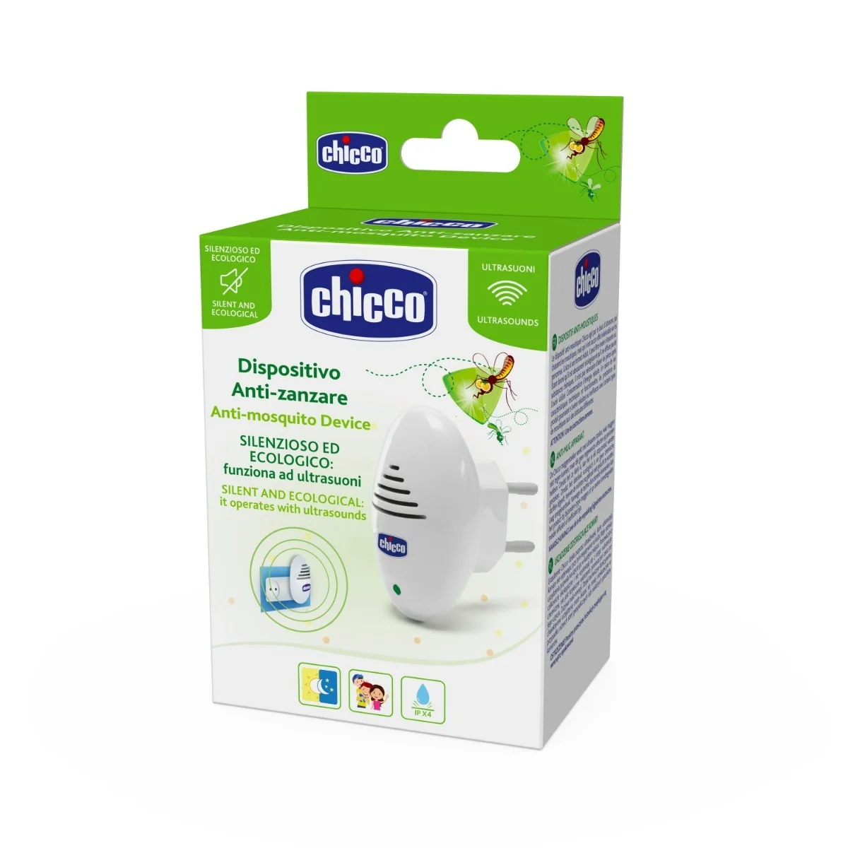 CHICCO Ultraschall-Mückenvernichter, 1 Stück, leise und umweltfreundlich